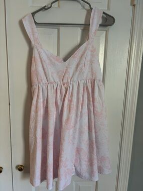 Trixxi White and Light Pink Floral Dress
